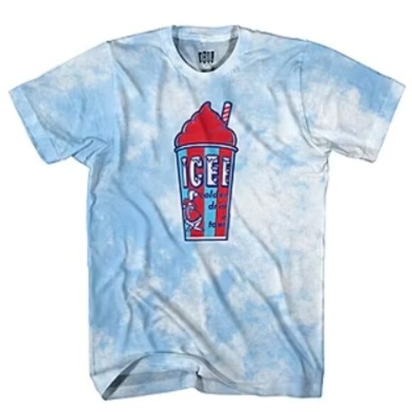 NWT Men's ICEE "Coldest Drink in Town" Tie-Dye Graphic Tee - Light Blue, Size XL - Picture 1 of 6